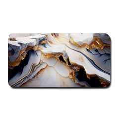 Marble Stone Abstract Gold White Color Colorful Medium Bar Mat by Pakemis