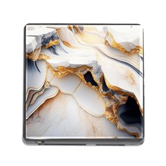 Marble Stone Abstract Gold White Color Colorful Memory Card Reader (square 5 Slot) by Pakemis