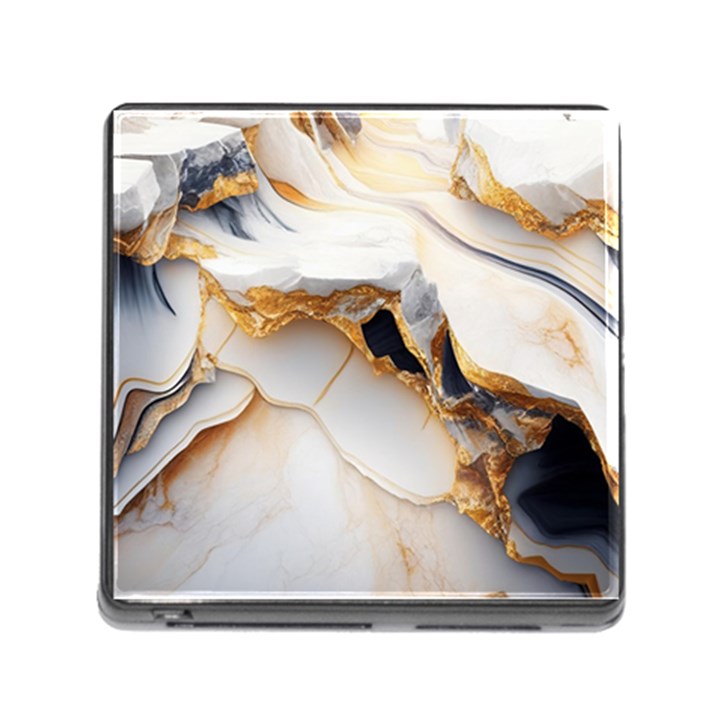 Marble Stone Abstract Gold White Color Colorful Memory Card Reader (Square 5 Slot)