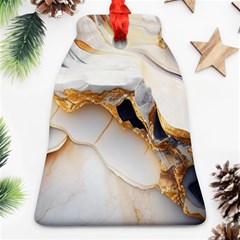 Marble Stone Abstract Gold White Color Colorful Ornament (bell) by Pakemis