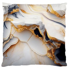 Marble Stone Abstract Gold White Color Colorful Large Cushion Case (two Sides) by Pakemis