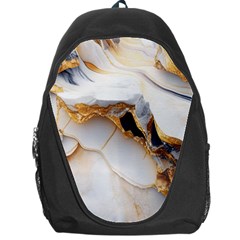 Marble Stone Abstract Gold White Color Colorful Backpack Bag