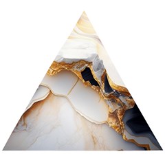 Marble Stone Abstract Gold White Color Colorful Wooden Puzzle Triangle by Pakemis