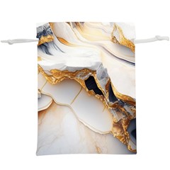 Marble Stone Abstract Gold White Color Colorful Lightweight Drawstring Pouch (xl) by Pakemis