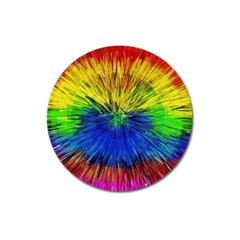 Colour Background Structure Lines Explosion Pop Magnet 3  (round) by Pakemis