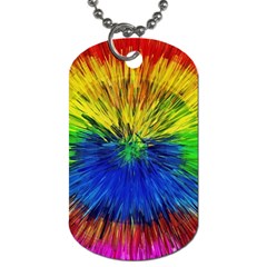 Colour Background Structure Lines Explosion Pop Dog Tag (two Sides) by Pakemis