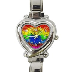 Colour Background Structure Lines Explosion Pop Heart Italian Charm Watch by Pakemis