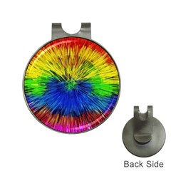 Colour Background Structure Lines Explosion Pop Hat Clips With Golf Markers by Pakemis