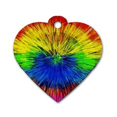 Colour Background Structure Lines Explosion Pop Dog Tag Heart (two Sides) by Pakemis