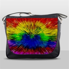 Colour Background Structure Lines Explosion Pop Messenger Bag by Pakemis