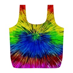 Colour Background Structure Lines Explosion Pop Full Print Recycle Bag (l) by Pakemis