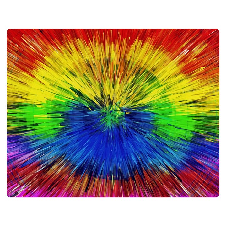 Colour Background Structure Lines Explosion Pop One Side Premium Plush Fleece Blanket (Medium)