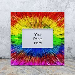 Colour Background Structure Lines Explosion Pop White Box Photo Frame 4  X 6  by Pakemis