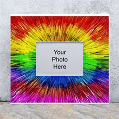 Colour Background Structure Lines Explosion Pop White Wall Photo Frame 5  X 7  by Pakemis