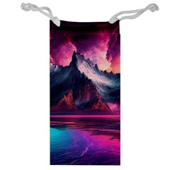 Ai Generated Mountain Ocean Lava Fire Sky Sea Jewelry Bag by Pakemis