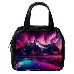 Ai Generated Mountain Ocean Lava Fire Sky Sea Classic Handbag (one Side) by Pakemis