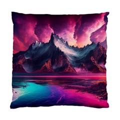 Ai Generated Mountain Ocean Lava Fire Sky Sea Standard Cushion Case (one Side) by Pakemis