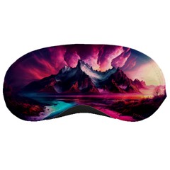 Ai Generated Mountain Ocean Lava Fire Sky Sea Sleeping Mask by Pakemis