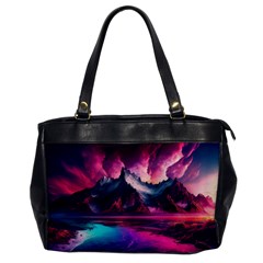 Ai Generated Mountain Ocean Lava Fire Sky Sea Oversize Office Handbag by Pakemis