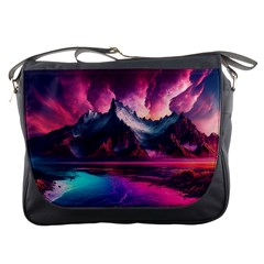 Ai Generated Mountain Ocean Lava Fire Sky Sea Messenger Bag by Pakemis