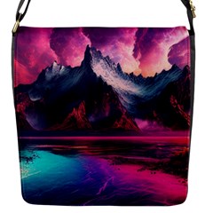 Ai Generated Mountain Ocean Lava Fire Sky Sea Flap Closure Messenger Bag (s) by Pakemis