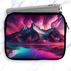 Ai Generated Mountain Ocean Lava Fire Sky Sea Apple Ipad 2/3/4 Zipper Cases by Pakemis