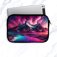 Ai Generated Mountain Ocean Lava Fire Sky Sea Apple Ipad Mini Zipper Cases by Pakemis