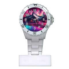 Ai Generated Mountain Ocean Lava Fire Sky Sea Plastic Nurses Watch by Pakemis