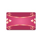 Heart Valentine Love Pink Red Magnet (Name Card) Front