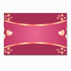 Heart Valentine Love Pink Red Postcard 4 x 6  (pkg Of 10) by Ravend