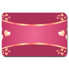 Heart Valentine Love Pink Red Large Doormat by Ravend