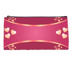 Heart Valentine Love Pink Red Pencil Case by Ravend