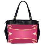 Heart Valentine Love Pink Red Oversize Office Handbag (2 Sides) Back