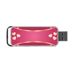 Heart Valentine Love Pink Red Portable Usb Flash (one Side) by Ravend