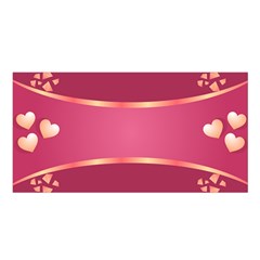 Heart Valentine Love Pink Red Satin Shawl 45  X 80  by Ravend