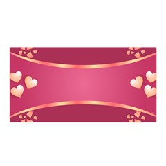 Heart Valentine Love Pink Red Satin Wrap 35  X 70  by Ravend