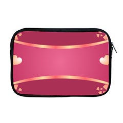 Heart Valentine Love Pink Red Apple Macbook Pro 17  Zipper Case by Ravend