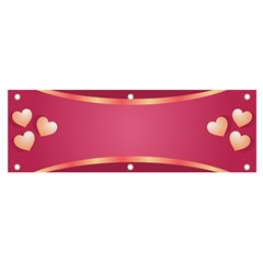 Heart Valentine Love Pink Red Banner And Sign 6  X 2  by Ravend