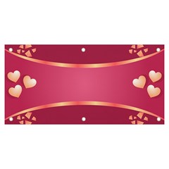 Heart Valentine Love Pink Red Banner And Sign 6  X 3  by Ravend