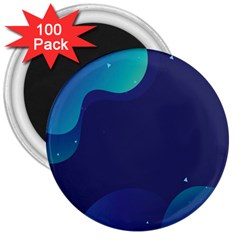 Abstract Blue Texture Space 3  Magnets (100 Pack) by Ravend