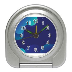 Abstract Blue Texture Space Travel Alarm Clock by Ravend