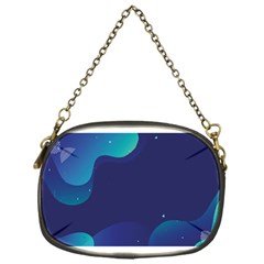 Abstract Blue Texture Space Chain Purse (one Side) by Ravend