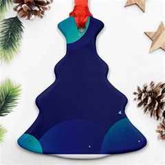 Abstract Blue Texture Space Ornament (christmas Tree)  by Ravend