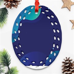 Abstract Blue Texture Space Ornament (oval Filigree) by Ravend