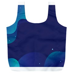 Abstract Blue Texture Space Full Print Recycle Bag (xxxl) by Ravend