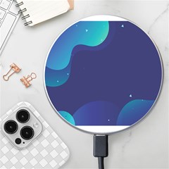 Abstract Blue Texture Space Wireless Fast Charger(white) by Ravend