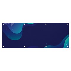 Abstract Blue Texture Space Banner And Sign 8  X 3 