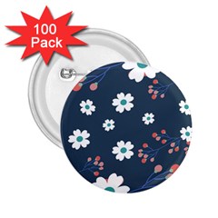 Floral Digital Background 2 25  Buttons (100 Pack)  by Ravend