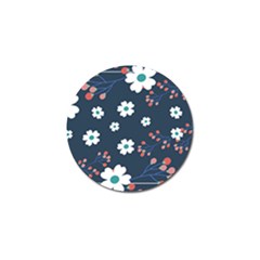 Floral Digital Background Golf Ball Marker by Ravend