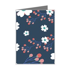 Floral Digital Background Mini Greeting Card by Ravend